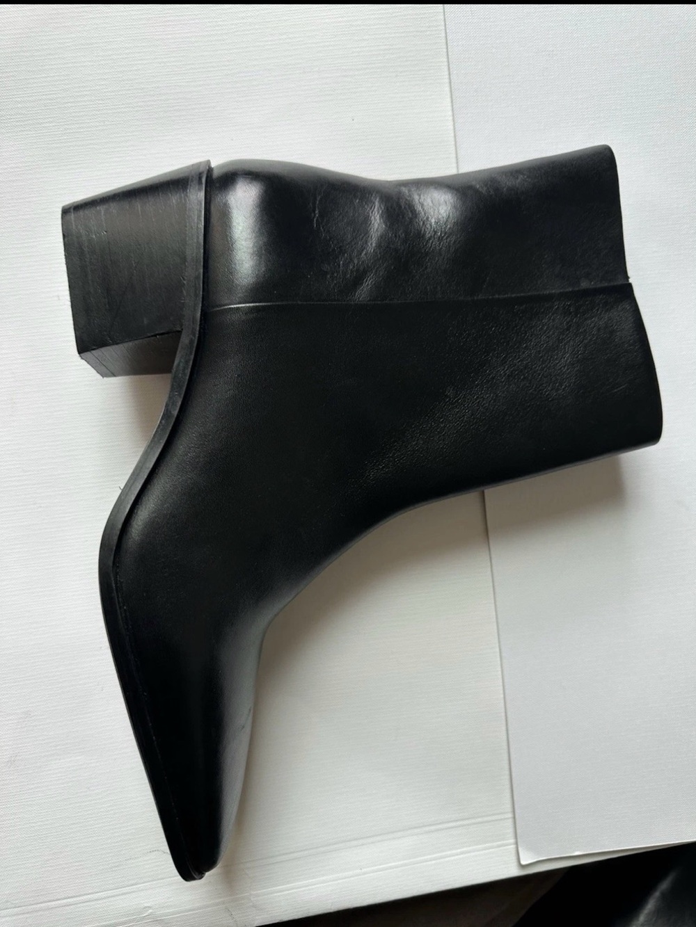 Zara Black Heeled Leather Boots
